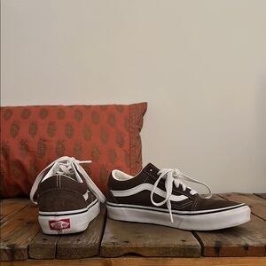 Vans Brown Sneakers with Classic Design and White Accents